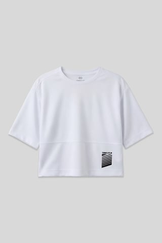 Oversized Crop Crew Neck T-Shirt With Pocket