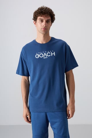 Oversized Logo Patch Crew Neck T-Shirt