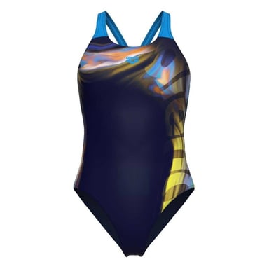 Arena Womens/Ladies Dreamhline Abstract One Piece Swimsuit (Navy/Turquoise)