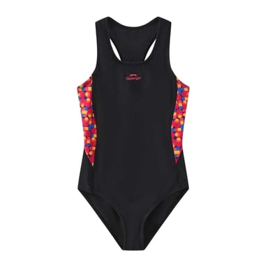 Slazenger Girls One Piece Swimsuit (Black/Green)
