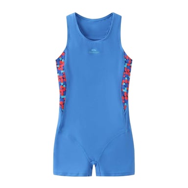 Slazenger Girls Geometric Pattern One Piece Swimsuit (Blue)