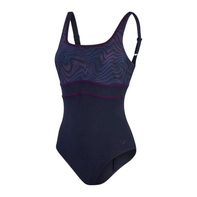 Speedo Womens/Ladies Eclipse One Piece Swimsuit (Black/Purple)