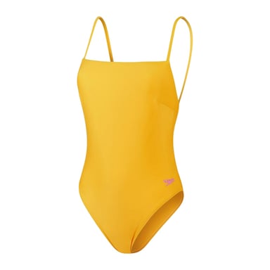Speedo Womens/Ladies Embroidered Logo One Piece Swimsuit (Yellow)