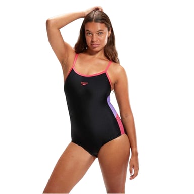 Speedo Womens/Ladies Dive Muscleback One Piece Swimsuit (Black/Lilac)