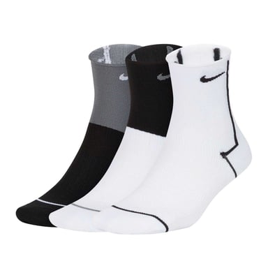 Nike Unisex Adult Plus Trainer Socks (Pack of 3) (Grey/Black/White)