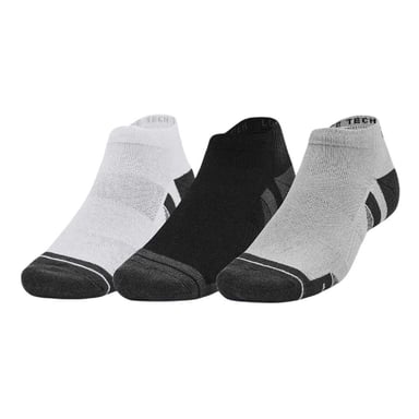 Under Armour Unisex Adult Performance Tech Ankle Socks (Pack of 3) (Black/Grey/White)