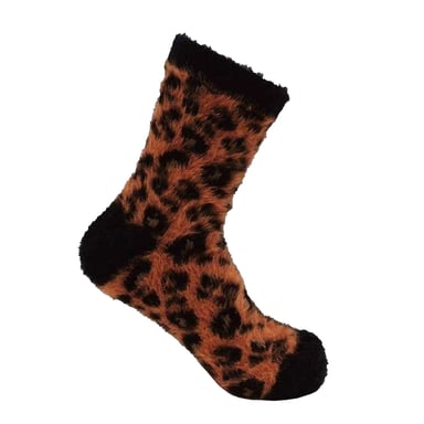 Miso Enkelsokken met luipaardprint voor dames (Bruin/zwart)
