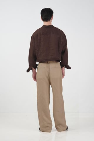 Men's High-waist Wide-leg Woven Trousers
