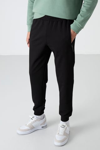 Men's Solid Pull-on Sweatpants With Zip Pocket