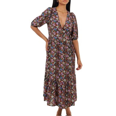 Brave Soul Womens/Ladies Regular Wrap Dress (Black)