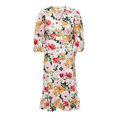 Only Womens/Ladies Puff Sleeve Wrap Dress (Cloud Dancer)