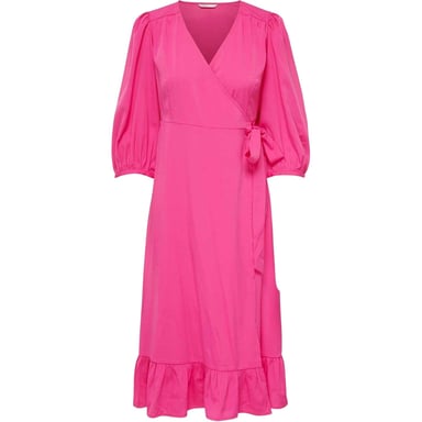 Only Womens/Ladies Olivia Wrap Dress (Fuchsia Purple)