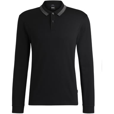 Boss Mens Regular Long-Sleeved Polo Shirt (Black)
