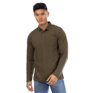 Peter Werth Mens Noaks Long-Sleeved Polo Shirt (Olive)