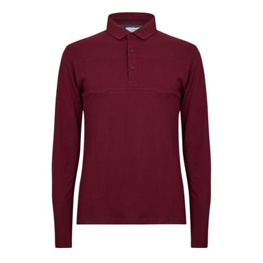 Peter Werth Mens Noaks Long-Sleeved Polo Shirt (Burgundy)