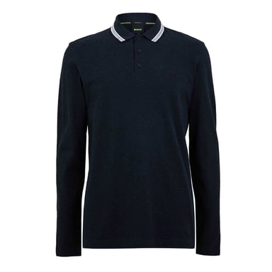 Boss Mens Plisy Long-Sleeved Polo Shirt (Navy)