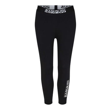 Napapijri Womens/Ladies Cotton Blend Vertical Logo Leggings (Black)