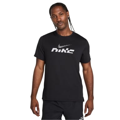 Nike Mens Miler Swoosh Dri-FIT UV Protection T-Shirt (Black/Reflective)