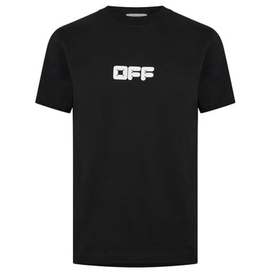 Off White Mens Cotton Slim T-Shirt (Black)