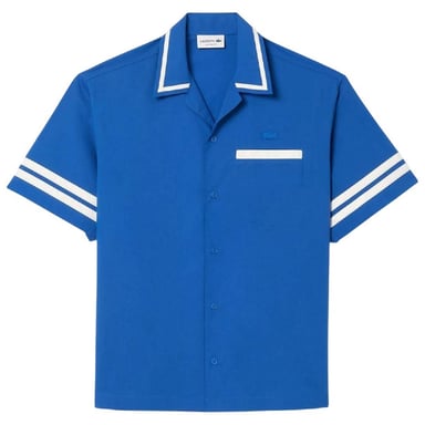 Lacoste Heren Katoenen Twill Relaxed Fit Overhemd (Blauw)