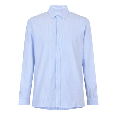 Peter Werth Mens Pinstripe Regular Long-Sleeved Shirt (Blue/White)