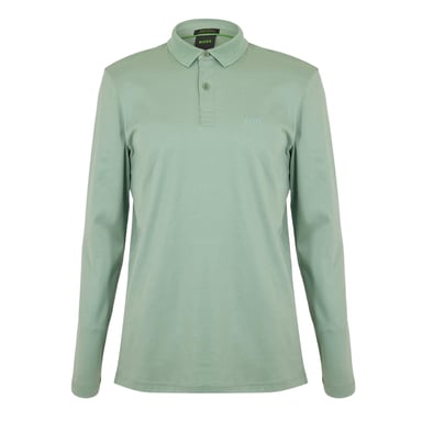 Boss Mens Pirol Logo Long-Sleeved Polo Shirt (Green)