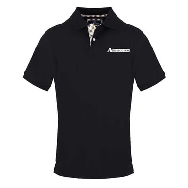 Aquascutum Mens Collared Short-Sleeved Polo Shirt (Black)