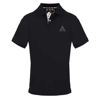Aquascutum Mens Collared Short-Sleeved Polo Shirt (Black)