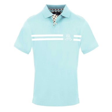 Aquascutum Mens Collared Short-Sleeved Polo Shirt (Sky Blue)