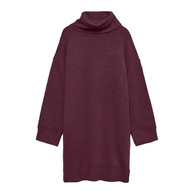 Vero Moda Womens/Ladies Knitted Roll Neck Jumper Dress (Wine)