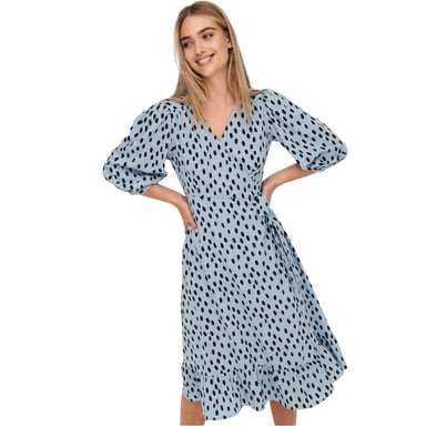 Only Womens/Ladies Regular Wrap Dress (Blue Fog)
