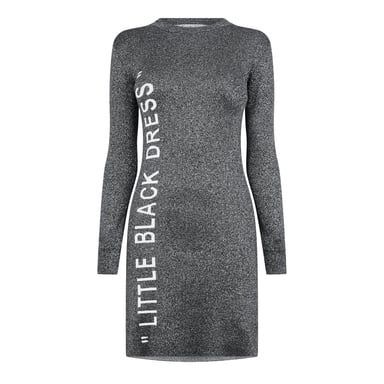 Off White Womens/Ladies Glitter Crew Neck Bodycon Dress (Silver/White)