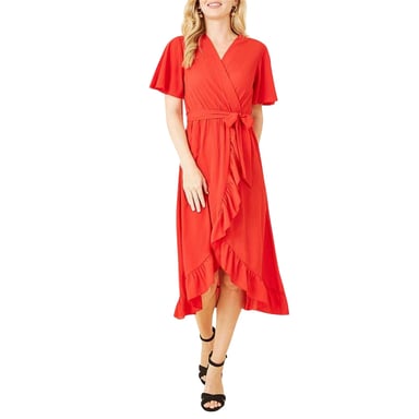 Mela London Womens/Ladies Flutter Wrap Dress (Red)
