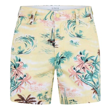 Levis Mens Authentic Cotton Palm Tree Shorts (Yellow/Green)