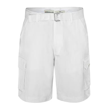 SoulCal Mens Washed Cargo Shorts (White)