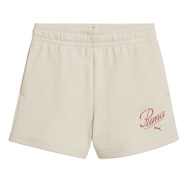 Puma Childrens/Kids Fleece Script Shorts (Alpine White)