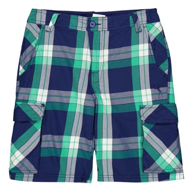 Puma Childrens/Kids Beach Checked Cargo Shorts (Green)