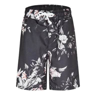 Criminal Damage Mens Sinclair Fleece Floral Relaxed Fit Shorts (Black)