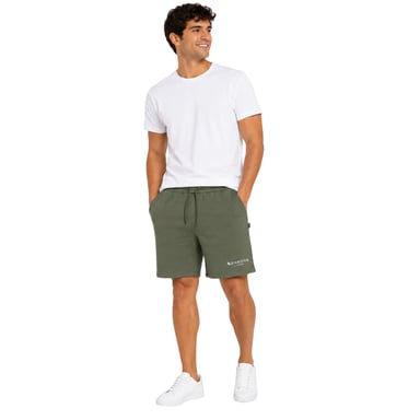 Aquascutum Mens Fleece Logo Sweat Shorts (Military Green)