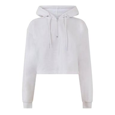 Miso Effen cropped hoodie voor dames (Wit)
