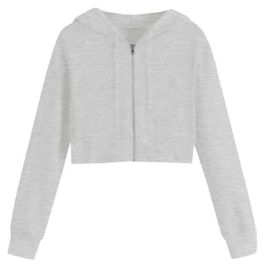 Miso Dames/Dames Relaxed Fit Crop Hoodie (Grijs)