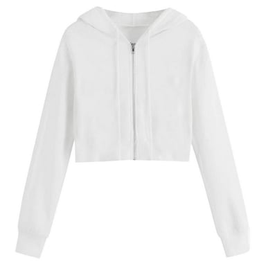 Miso Dames/Dames Relaxed Fit Crop Hoodie (Wit)