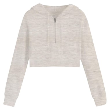 Miso Effen cropped hoodie voor dames (Havermout)