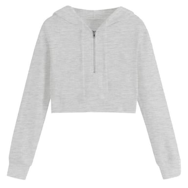 Miso Effen cropped hoodie voor dames (Grijs)