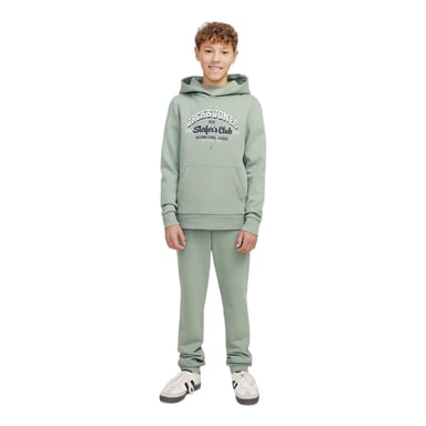 Jack And Jones Boys Surfers Club Logo Hoodie (Iceberg Green)