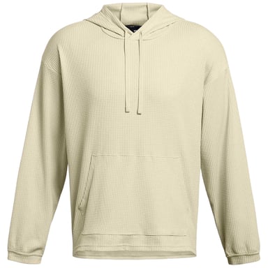 Under Armour Mens Rival Waffle Relaxed Fit Long-Sleeved Hoodie (White)