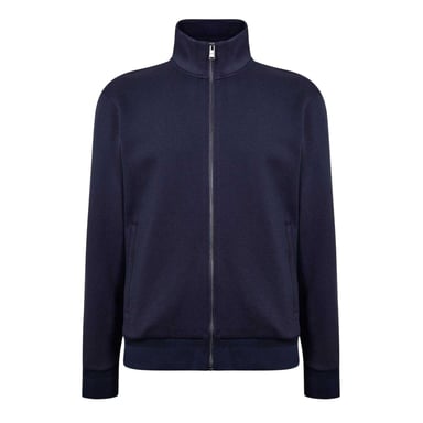 Boss Mens Casual Full Zip Hoodie (Dark Blue)