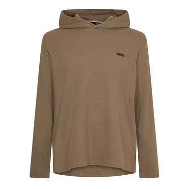 Boss Mens Waffle Knit Pullover Hoodie (Brown)