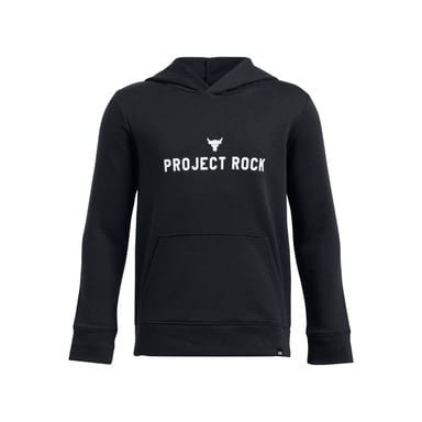 Under Armour Childrens/Kids Project Rock Rival Cotton Blend Pullover Hoodie (Black)