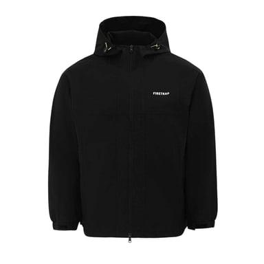 Firetrap Mens Lightweight Hooded Jacket (Black)